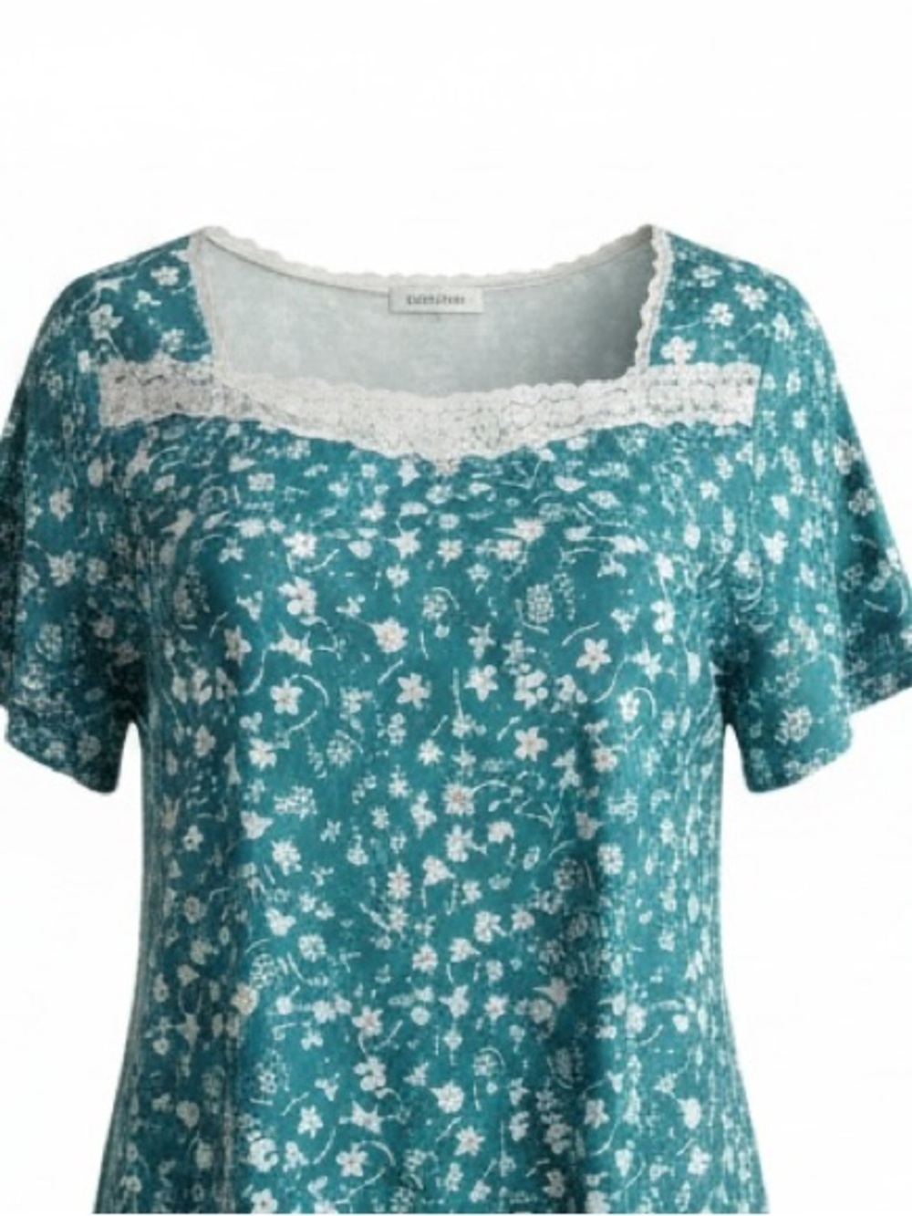 Ekouaer Floral Square-Neck Maxi MuMu Dress - Teal NWT XL